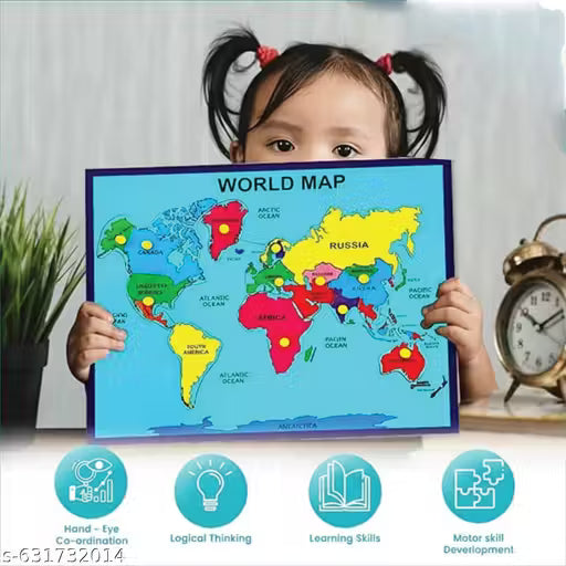 The Global Navigator™: Heritage Wooden World Map Discovery Board